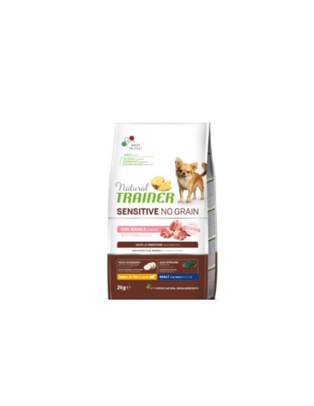 Natural Trainer Sensitive No Grain Small & Toy  Con Maiale e Patate kg 2. Cibo Per Cani