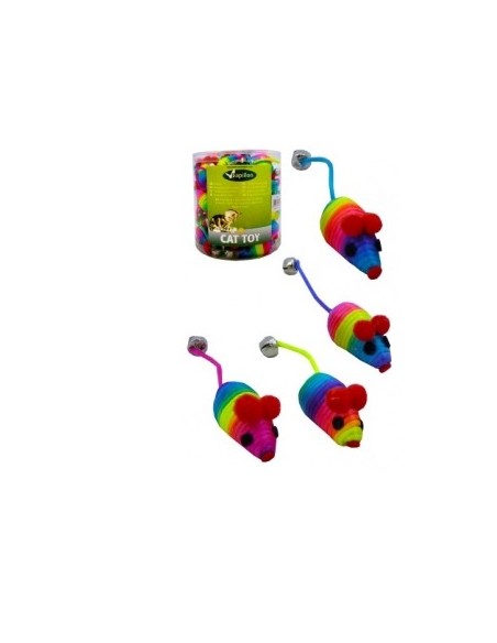 Gioco Topo Arcobaleno Con Campanello cm 5. Giochi Per Gatti