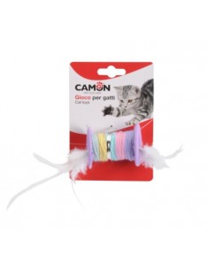 Gioco Rocchetto Colorato Con Piume . Giochi Per Gatti 2