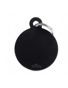 Medaglietta Basic Cerchio Grande Nera In Alluminio . Targhetta per cane