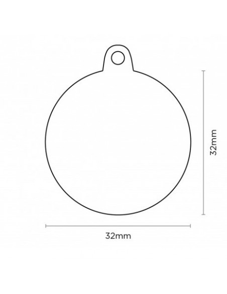 Medaglietta Basic Cerchio Grande Ottone Dorato. Medaglietta Per Cani
