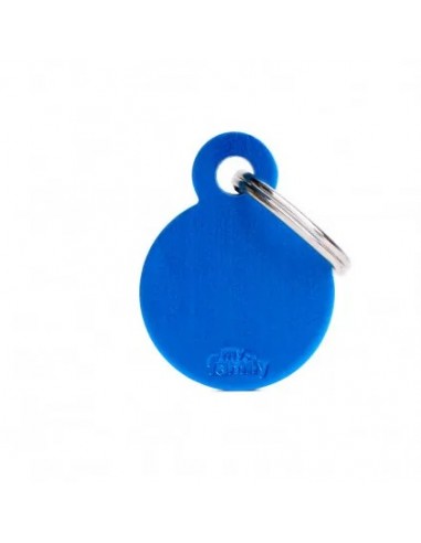 Medaglietta Basic Cerchio Piccolo Blu Alluminio . Medaglietta Per Cani