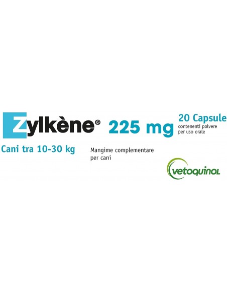 Zylkene Mangime Complementare Cani di peso tra 10-30 Kg .Integratore per cani