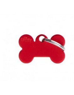 Medaglietta Basic Osso Piccolo Rosso Alluminio . Medaglietta Per Cani
