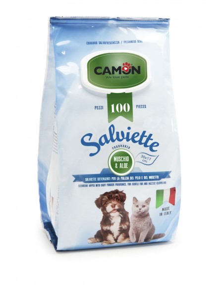 Salviette Detergenti Muschio e Aloe 100 Pezzi Salviette Igieniche