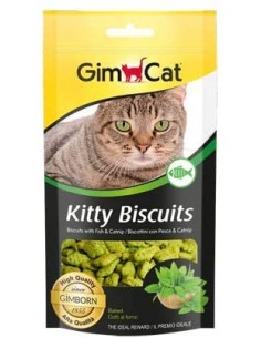 Gimcat Kitty Biscuits Pesce e Catnip 40 Gr Snack per Gatti