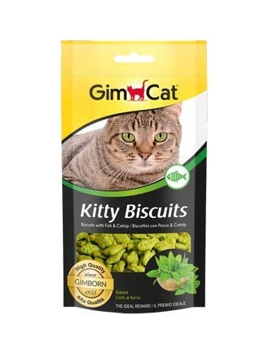 Gimcat Kitty Biscuits Pesce e Catnip 40 Gr Snack per Gatti
