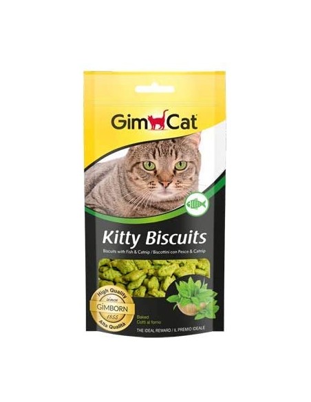 Gimcat Kitty Biscuits Pesce e Catnip 40 Gr Snack per Gatti