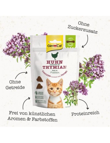 Gimcat Soft Snack Pollo con Timo 60 Gr Snack per Gatti