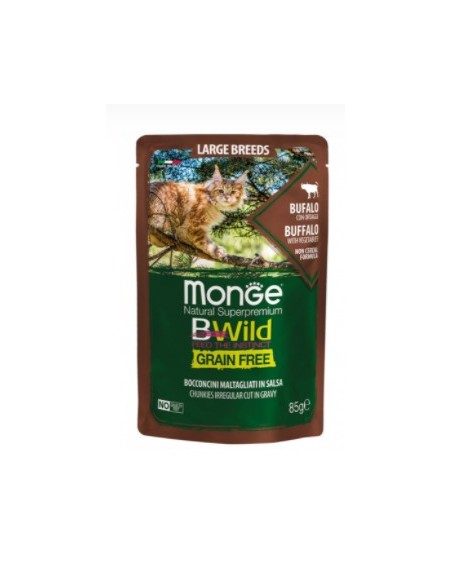 Monge Bwild Grain Free Large Breed Bufalo e Ortaggi Busta gr 85. Alimento Per Gatti