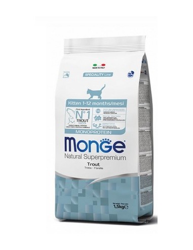 Monge Kitten Monoproteico Trota kg 1,5. Alimento Per Gatti