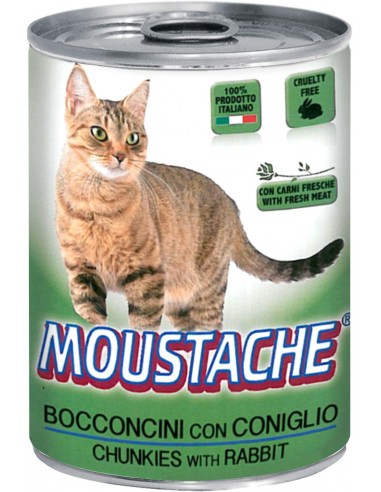 Moustache Bocconcini Coniglio 415 Gr Cibo Umido per Gatti