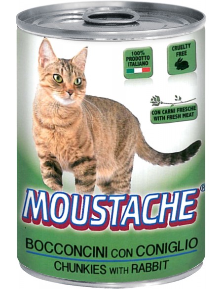 Moustache Bocconcini Coniglio 415 Gr Cibo Umido per Gatti