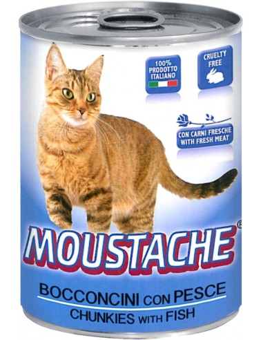 Moustache Bocconcini Pesce 415 Gr Cibo Umido per Gatti