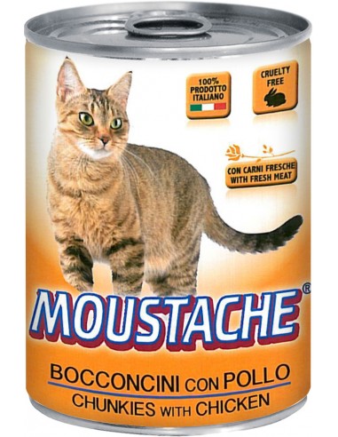 Moustache Bocconcini Pollo 415 Gr Cibo Umido per Gatti