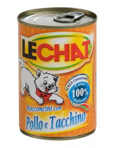 Lechat Bocconcini Pollo e Tacchino 400 Gr Cibo Umido per Gatti