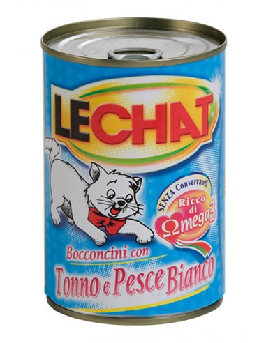 Lechat Bocconcini Tonno e Pesce Bianco 400 Gr Cibo Umido per Gatti