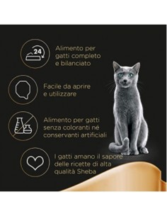 sheba tacchino e verdure in salsa delicata linea creazioni speciali in salsa. alimento completo umido per gatti adulti 2