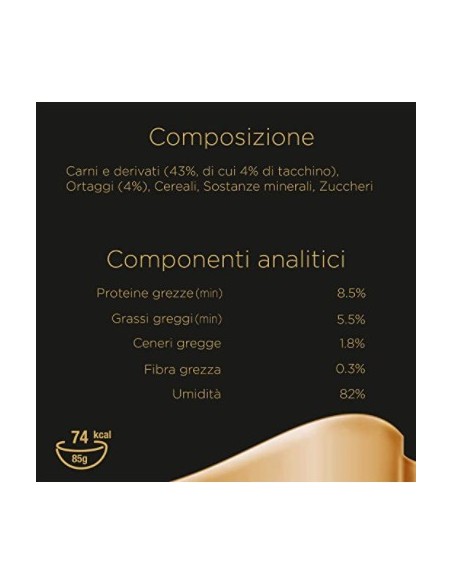 sheba tacchino e verdure in salsa delicata linea creazioni speciali in salsa. alimento completo umido per gatti adulti