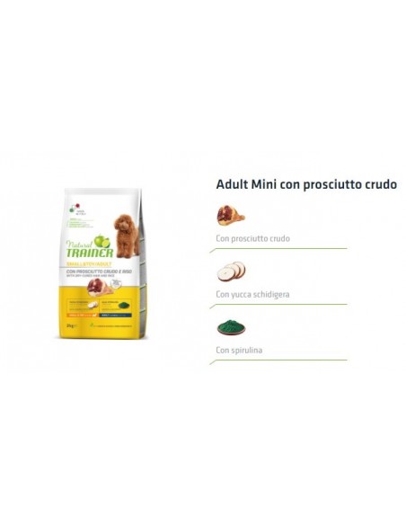 Trainer Dog Natural Small and Toy  Prosciutto Crudo Kg2. Alimento Per Cani