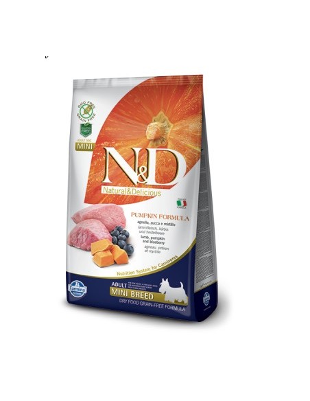 Natural & Delicious  Grain Free Zucca Adult Mini Agnello e Mirtillo kg 2,5. Alimento Per Cani