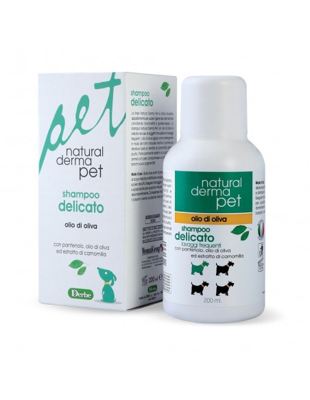 Natural Derma Pet ShampNatural Derma Pet Shampoo Delicato Olio di Oliva 200 ml Shampoo per Canioo Delicato Olio di Oliva 200 ml