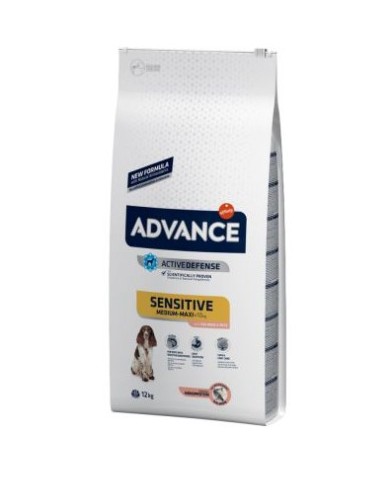 Advance Sensitive Adult Salmone e Riso Medium Maxi kg 12. Alimento Per Cani