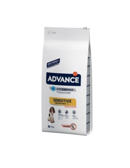 Advance Sensitive Adult Salmone e Riso Medium Maxi kg 12. Alimento Per Cani