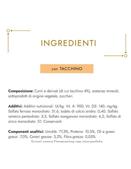 Purina Gourmet Gold Umido Gatto Mousse con Tacchino gr 85. Alimento Per Gatti