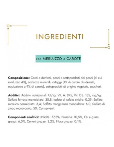 Purina Gourmet Gold Umido Gatto Mousse con Merluzzo e Delicate Carote gr 85. Alimento Per Gatti