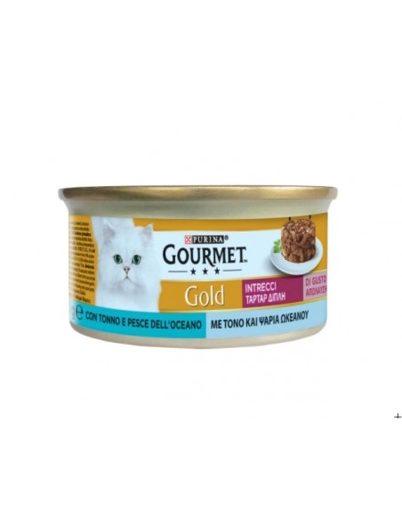 Gourmet Gold Intrecci Di gusto Tonno e Pesce Dell'oceano gr 85. Alimento Per Gatti adulti