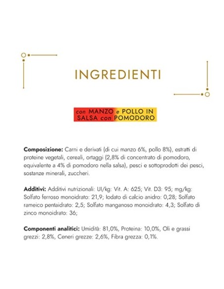 Gourmet Gold Manzo e Pollo In Salsa Di Pomodoro Gr 85. Alimento Per Gatti adulti