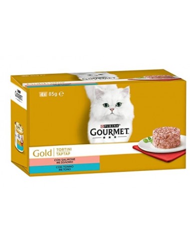 Gourmet Gold Tortini Tonno e Salmone 4 x gr 85. Alimento Per Gatti