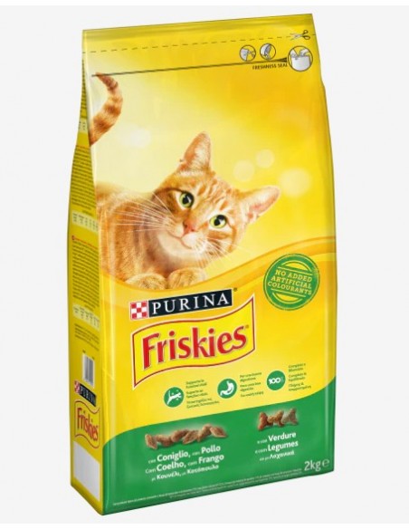 Friskies Coniglio Pollo e Verdure kg 2. Alimento Secco Per Gatti