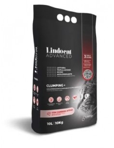 Lindocat Advance Clumping + Con Carboni Attivi Lt 10. Lettiera Agglomerante