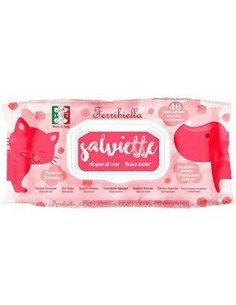 Salviette Acqua di Rose 40 Pezzi. Igiene Cani Gatti