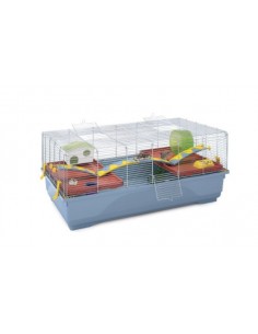 Ferplast Gabbia per Criceti CRICETI 9 SPACE, Gabbietta in Metallo  Verniciato e Plastica, Adesivi e Accessori Inclusi, 46 x 29,5 x h 23 cm.