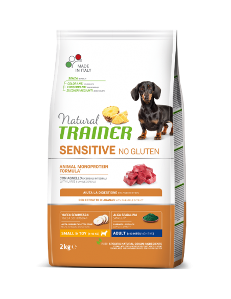 Trainer Dog Sensitive Mini Agnello e Riso No Gluten kg 2. Mangime Per Cani