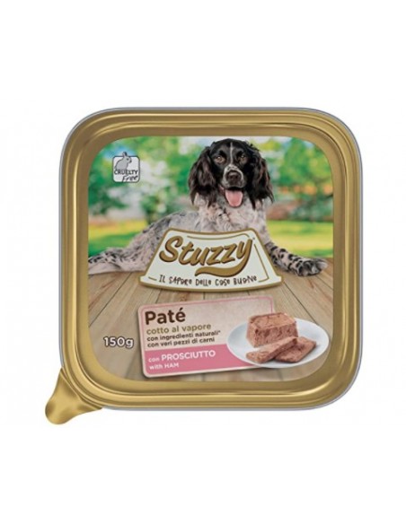 Mister Stuzzy, Cibo Umido per Cani Adulti al Gusto Prosciutto, Paté e Carni in Pezzi