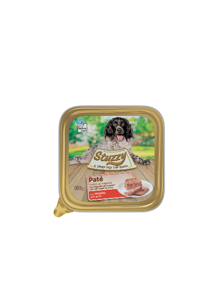 Mister Stuzzy Cibo Umido per Cani Adulti al Gusto Manzo, Paté e Carni in Pezzi 150 Gr