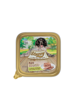 Mister Stuzzy, Cibo Umido per Cani Adulti al Gusto Pollo e Coniglio, Paté e Carni in Pezzi 300 gr