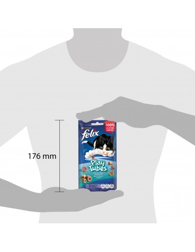Felix Play Tubes Pesce e Gamberetti gr 50. Snack Per Gatti