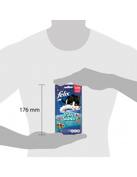 Felix Play Tubes Pesce e Gamberetti gr 50. Snack Per Gatti