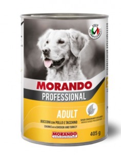 Morando Professional Adult Bocconi Pollo e Tacchino gr 405. Cibo Umido Per Cani