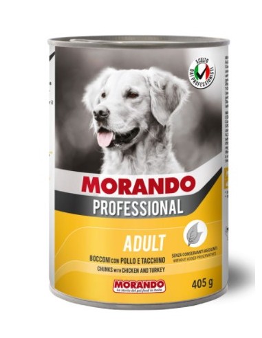 Morando Professional Adult Bocconi Pollo e Tacchino gr 405. Cibo Umido Per Cani