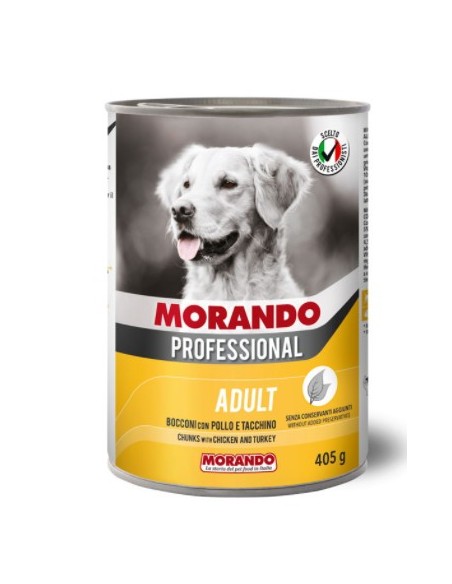 Morando Professional Adult Bocconi Pollo e Tacchino gr 405. Cibo Umido Per Cani