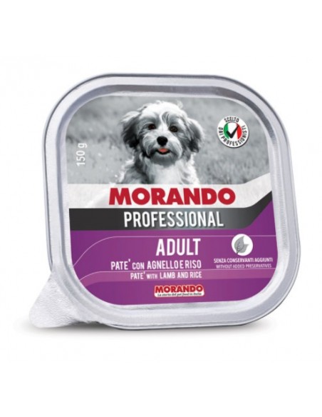 Morando Professional Adult Patè Con Agnello e Riso gr 150. Cibo Umido Per cani