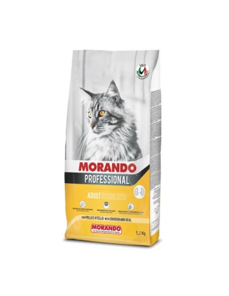 Morando Gatto Professional Sterilized Pollo e Vitello kg 1,5. Cibo Secco Per Gatti