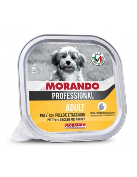 Morando Professional Adult Patè Con Pollo e Tacchino Gr.150. Cibo Umido Per Cani