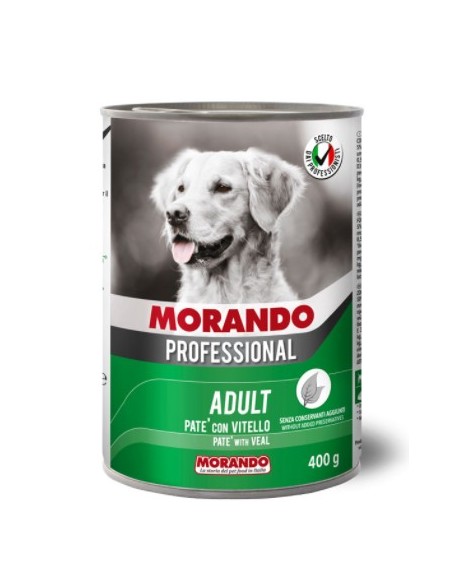 Morando Professional Adult Patè Con Vitello gr 400. Cibo Umido Per Cani